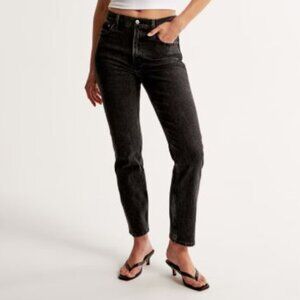 Abercrombie - High Rise Mom Jeans - Women 26 Short Curve Love - Black